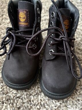 Timberland Kids Black Lace-Up Waterproof Boots